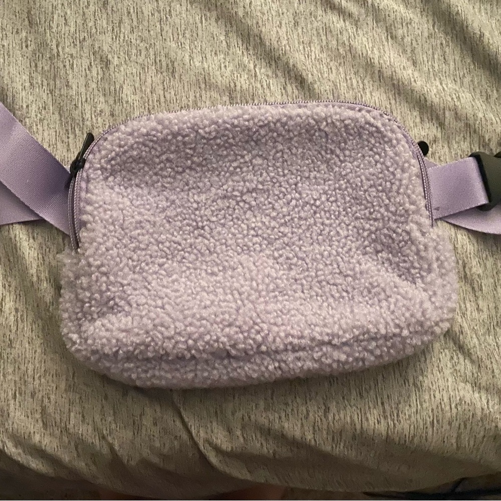 Lavender Sherpa Crossbody Bag